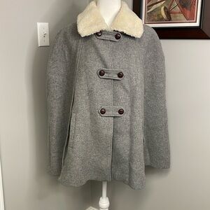 Madewell et Sezane Igor Cape Coat Gray Womens Medium Large